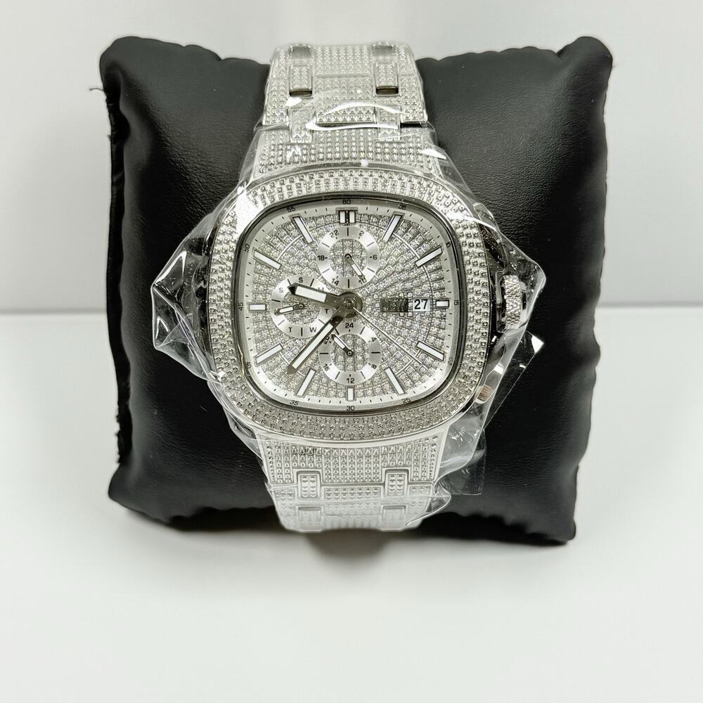 JBW Heist J6380D Diamond Bezel Multifunction Silver Dial Men’s Watch
